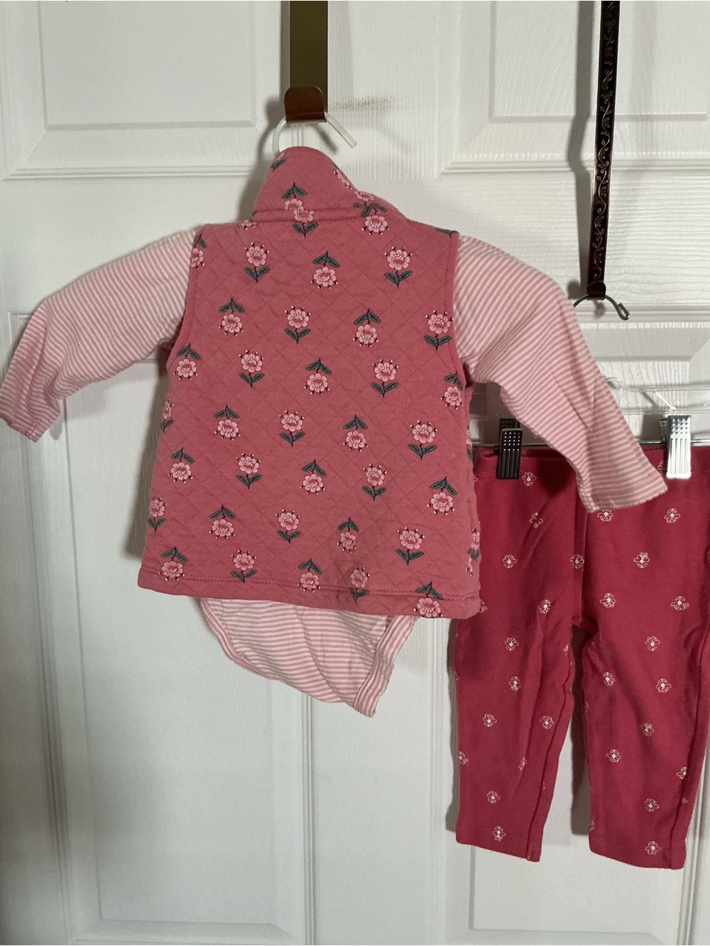 Carters Three-Piece Pink Floral Baby Set - Picture 4 of 8